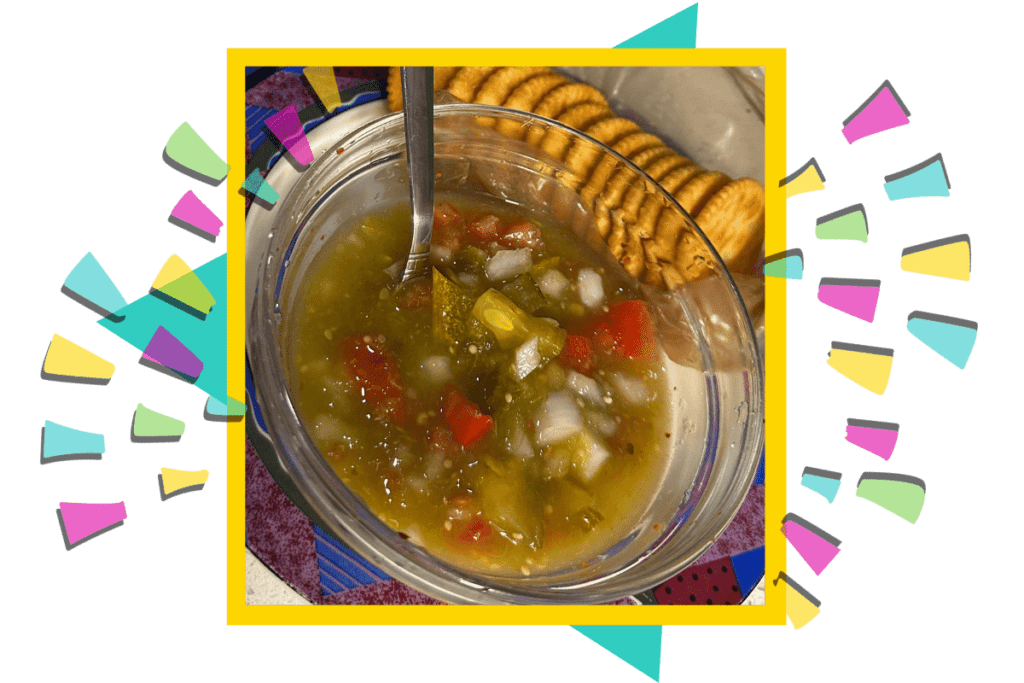 Pickle Salsa - Salsa with Ritz Crackers