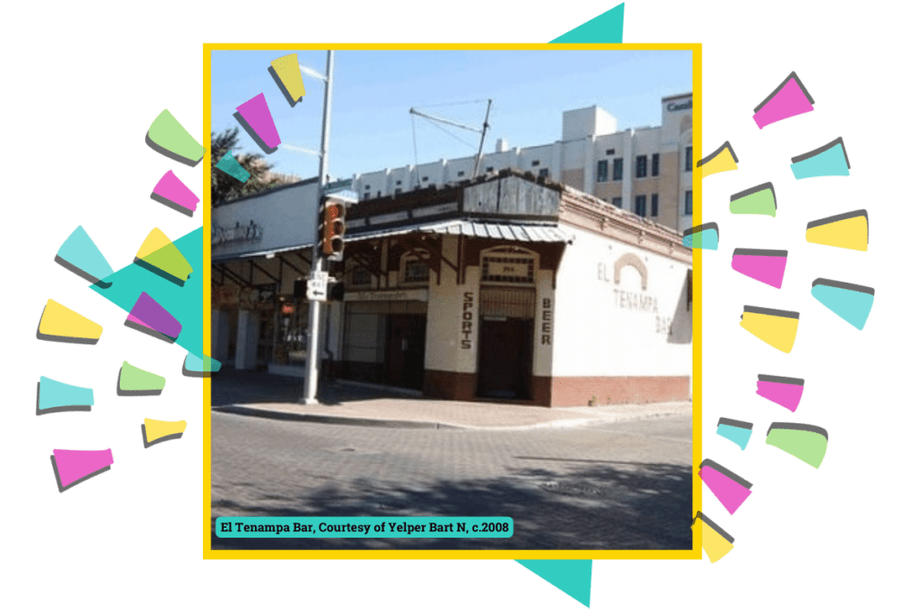 244 W Houston Street: 2008 street view of historic building as El Tenampa Bar.