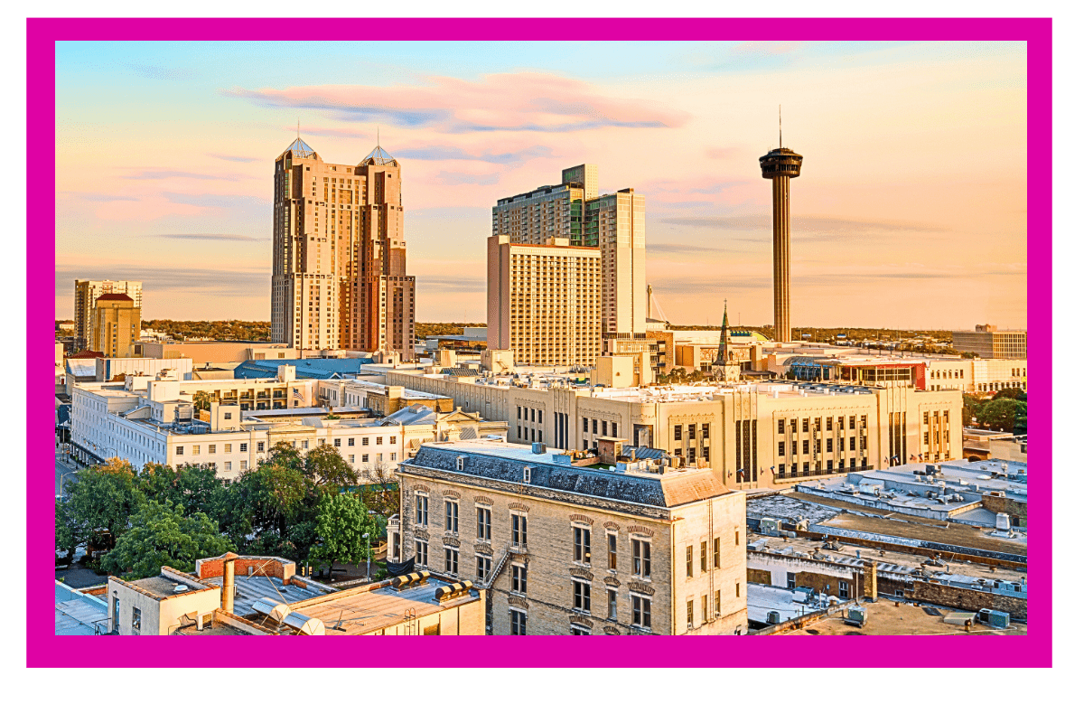 Sunset in San Antonio skyline